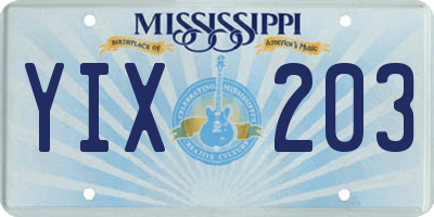 MS license plate YIX203