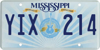 MS license plate YIX214
