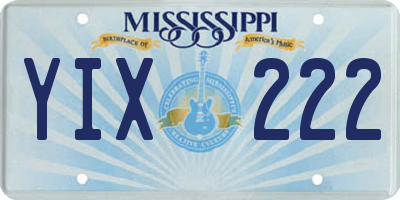 MS license plate YIX222