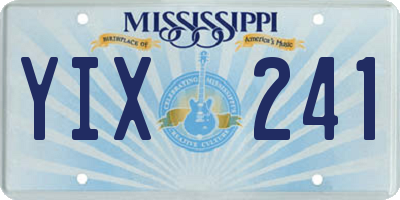 MS license plate YIX241
