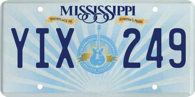 MS license plate YIX249