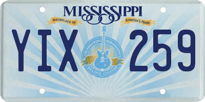 MS license plate YIX259