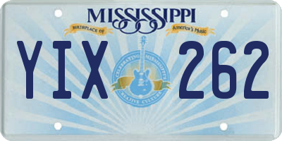 MS license plate YIX262