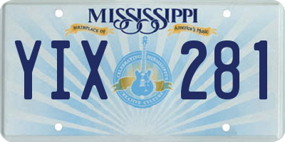 MS license plate YIX281