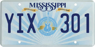 MS license plate YIX301