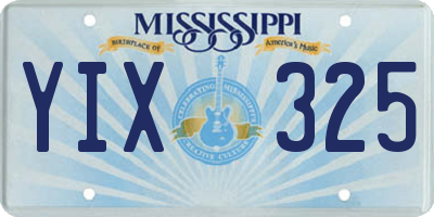 MS license plate YIX325