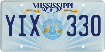 MS license plate YIX330