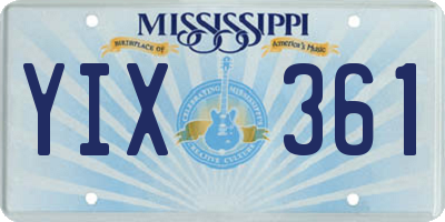 MS license plate YIX361