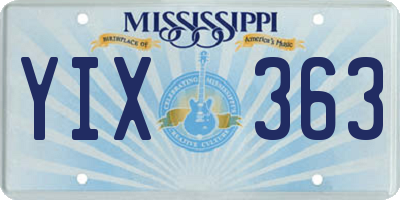 MS license plate YIX363