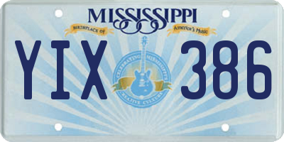 MS license plate YIX386