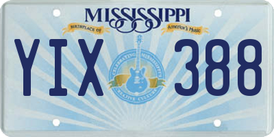 MS license plate YIX388