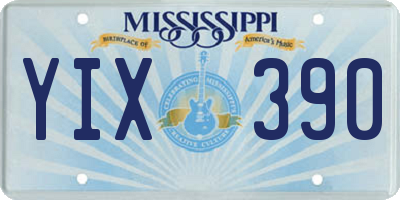 MS license plate YIX390