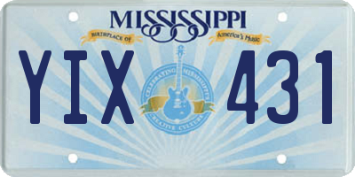 MS license plate YIX431