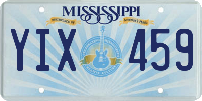 MS license plate YIX459