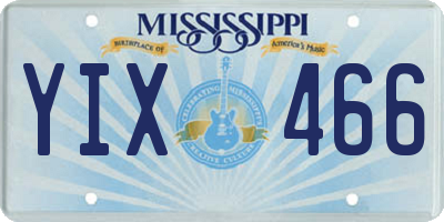 MS license plate YIX466