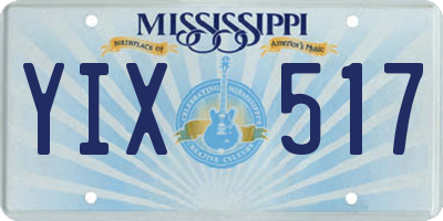 MS license plate YIX517