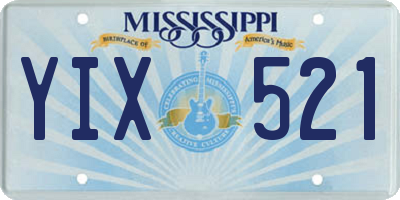MS license plate YIX521