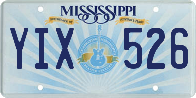 MS license plate YIX526