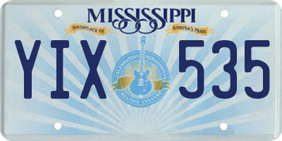 MS license plate YIX535