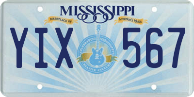 MS license plate YIX567