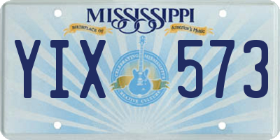 MS license plate YIX573