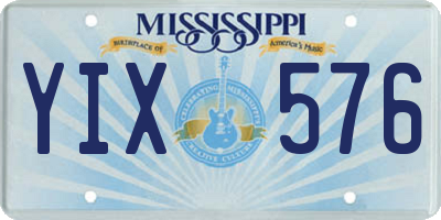 MS license plate YIX576