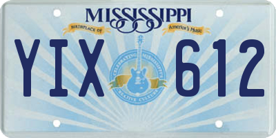 MS license plate YIX612