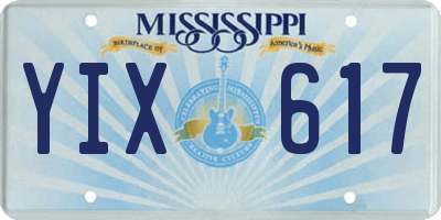 MS license plate YIX617