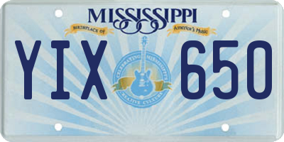 MS license plate YIX650