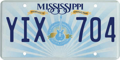 MS license plate YIX704
