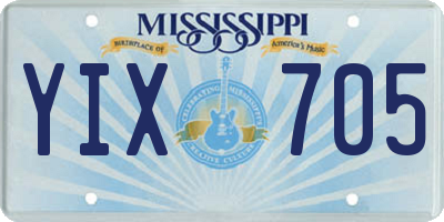 MS license plate YIX705