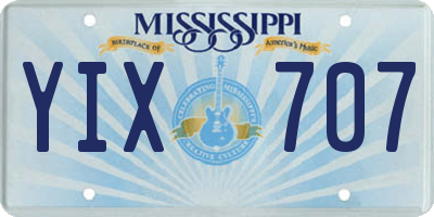 MS license plate YIX707