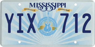 MS license plate YIX712