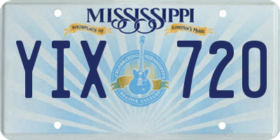 MS license plate YIX720