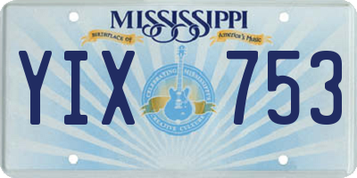 MS license plate YIX753