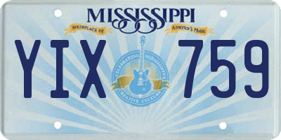 MS license plate YIX759