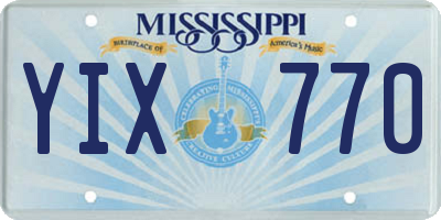 MS license plate YIX770