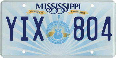 MS license plate YIX804