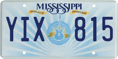 MS license plate YIX815