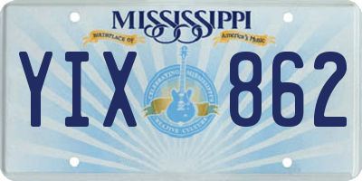 MS license plate YIX862