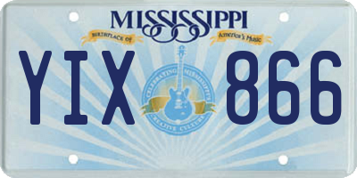 MS license plate YIX866