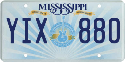 MS license plate YIX880