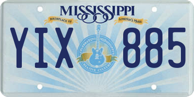 MS license plate YIX885