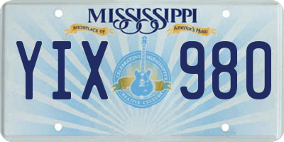MS license plate YIX980