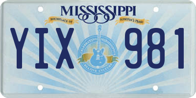 MS license plate YIX981
