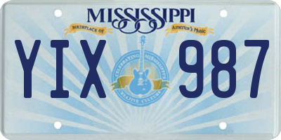 MS license plate YIX987