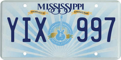 MS license plate YIX997
