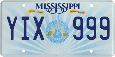 MS license plate YIX999
