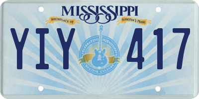 MS license plate YIY417