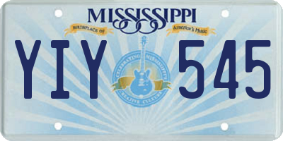 MS license plate YIY545